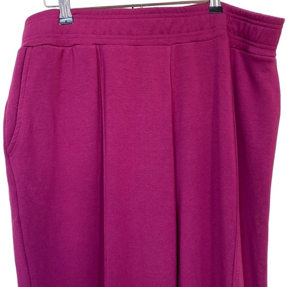 ANYBODY Sweatpants Size 1X Raspberry Lounge Wide Leg Pants - Picture 2 of 8